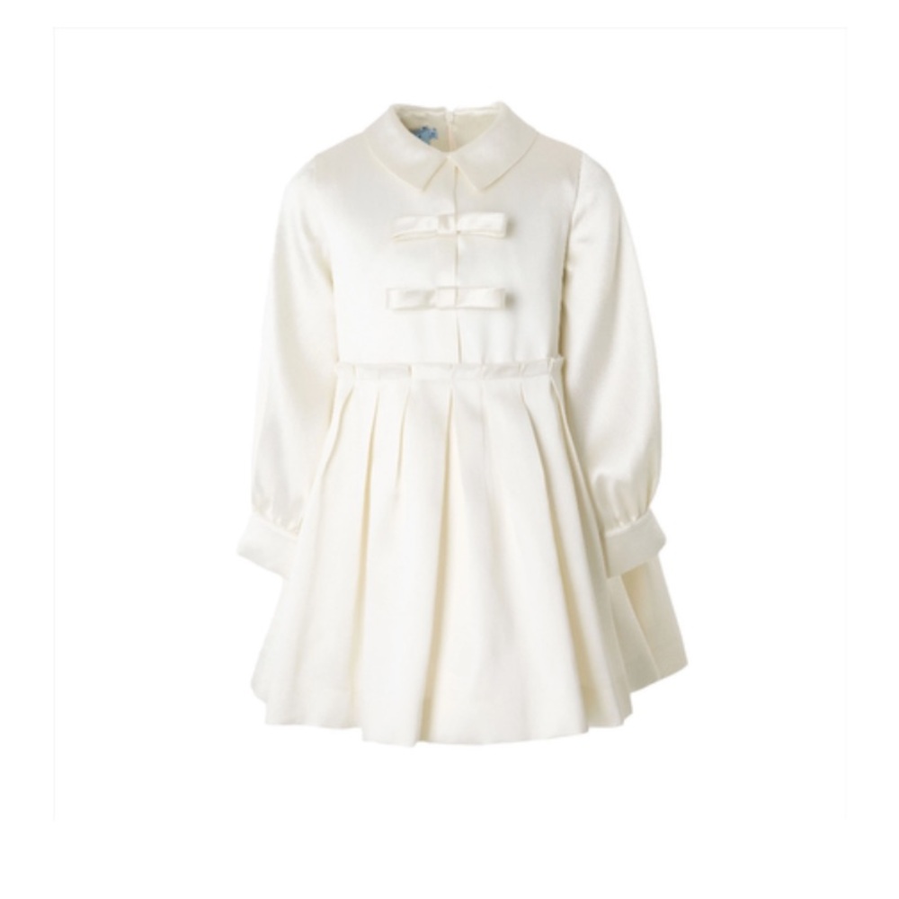 Mimisol Cream Pleated Mikado Dress.
